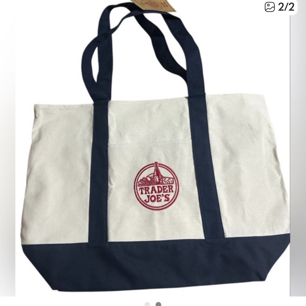 Trader Joe’s Navy and White Tote Bag